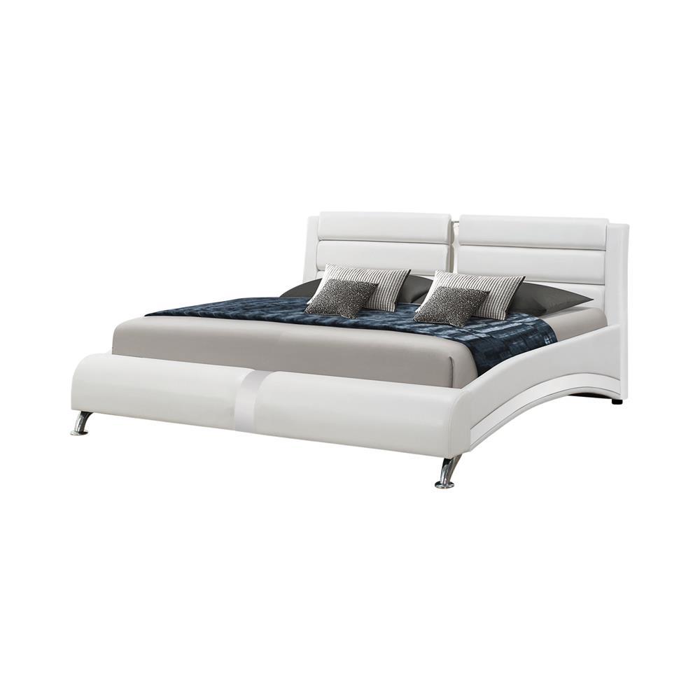Jeremaine California King Upholstered Bed White. Picture 2