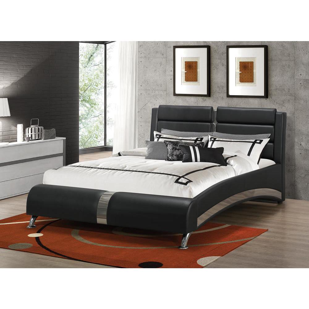 Jeremaine Queen Upholstered Bed Black. Picture 1