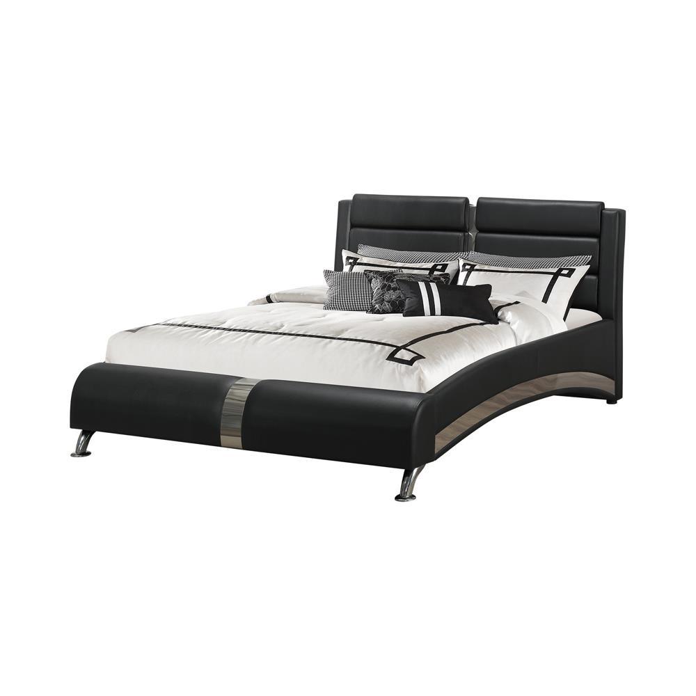 Jeremaine Queen Upholstered Bed Black. Picture 2