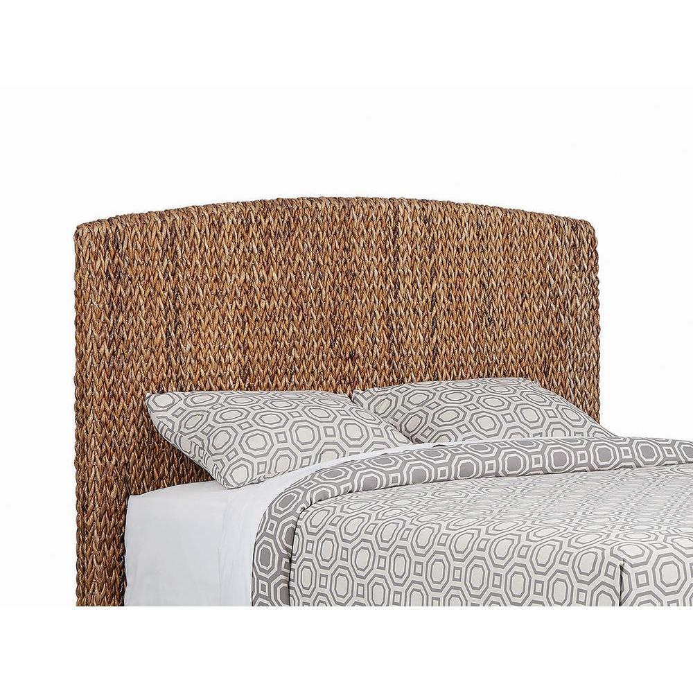 Laughton Hand-Woven Banana Leaf Queen Headboard Amber. Picture 6