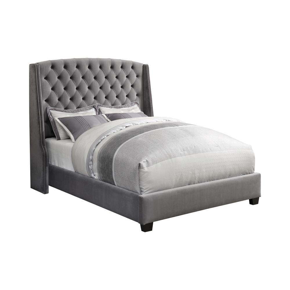 Pissarro Full Tufted Upholstered Bed Grey. Picture 2