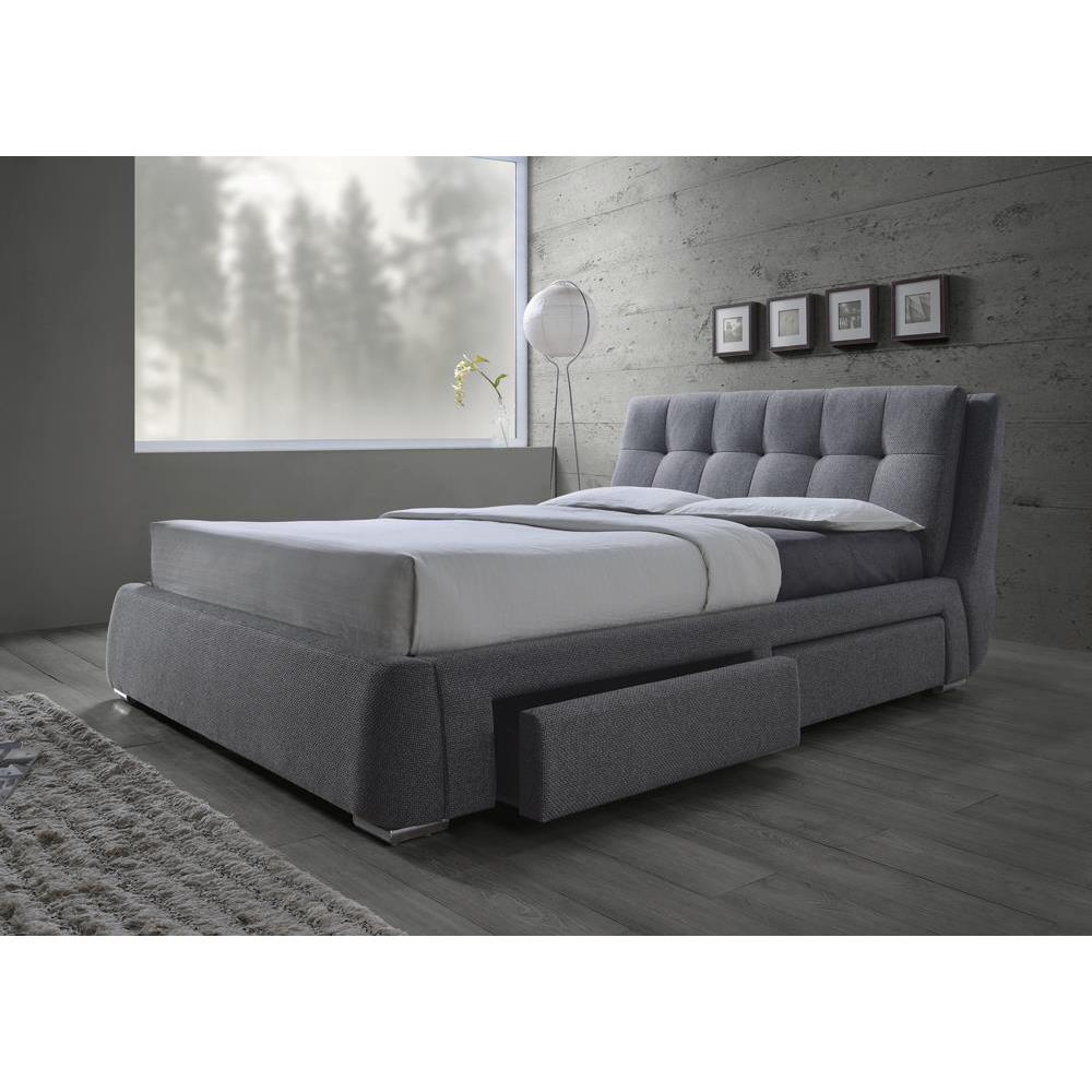 Fenbrook California King Tufted Upholstered Storage Bed Grey. Picture 1