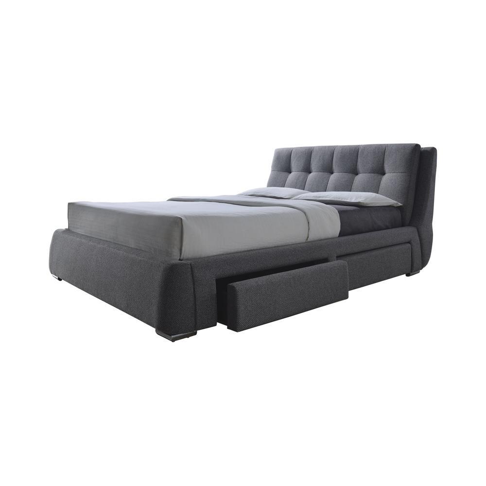 Fenbrook California King Tufted Upholstered Storage Bed Grey. Picture 2