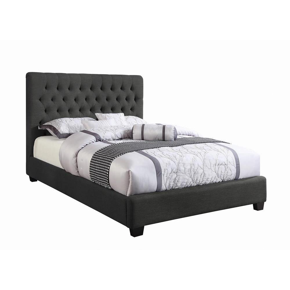 Chloe Tufted Upholstered Full Bed Charcoal. Picture 2