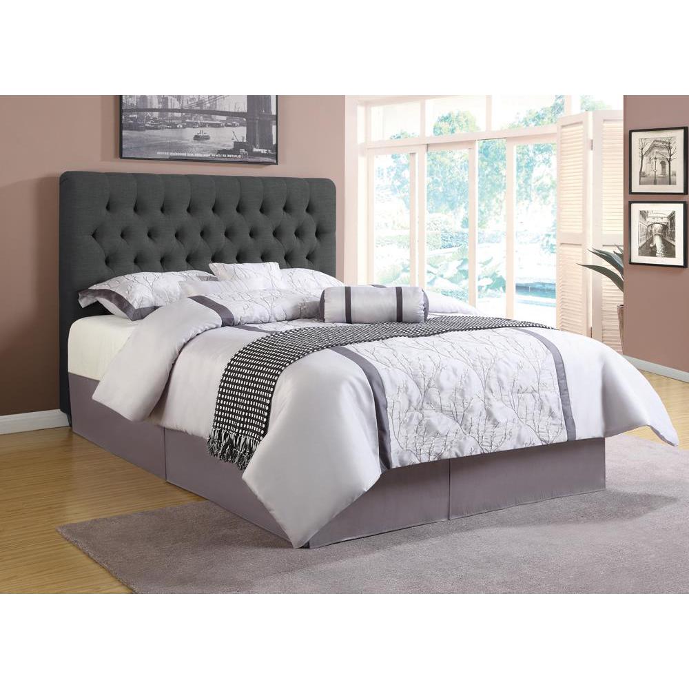 Chloe Tufted Upholstered Eastern King Bed Charcoal. Picture 4