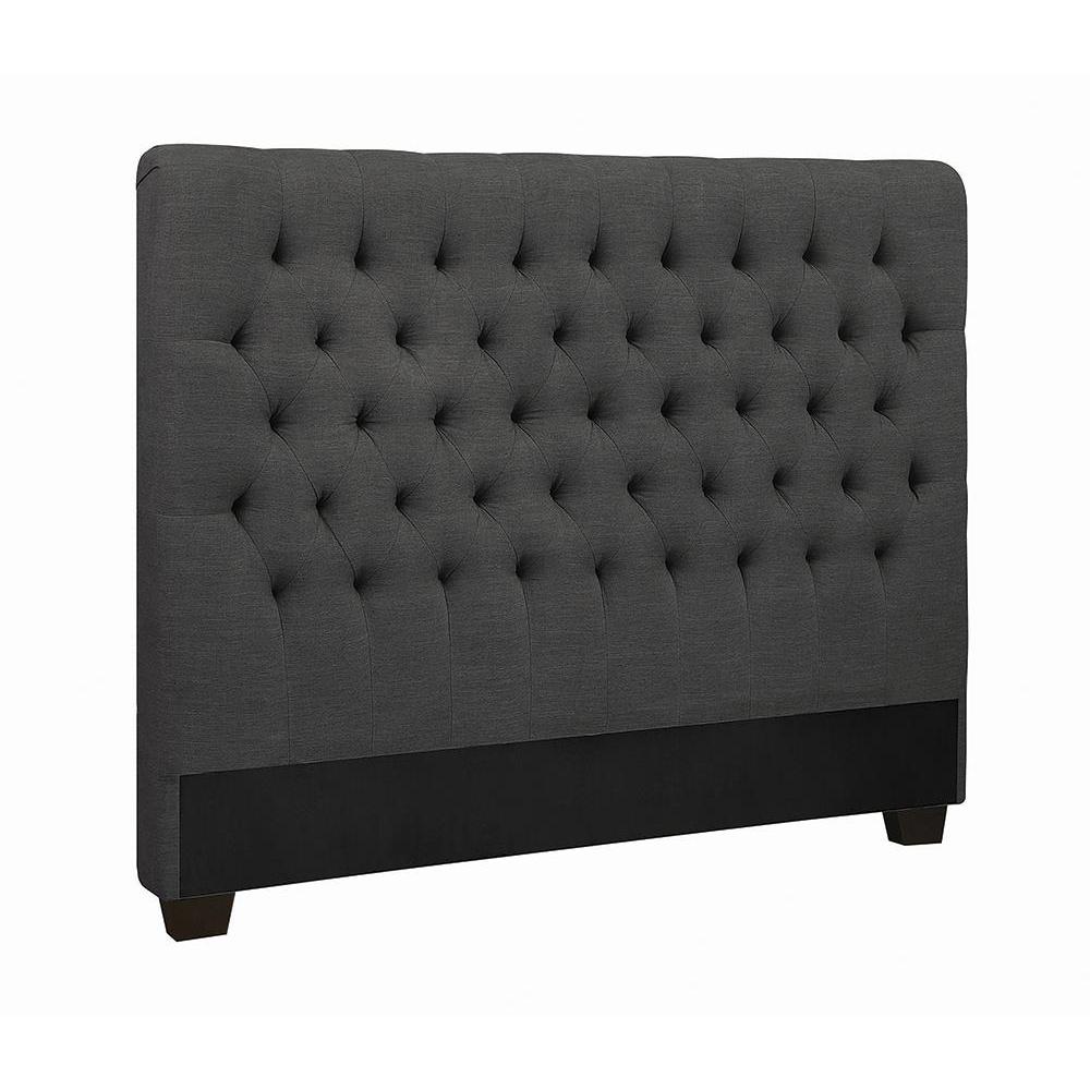 Chloe Tufted Upholstered Eastern King Headboard Charcoal. Picture 1