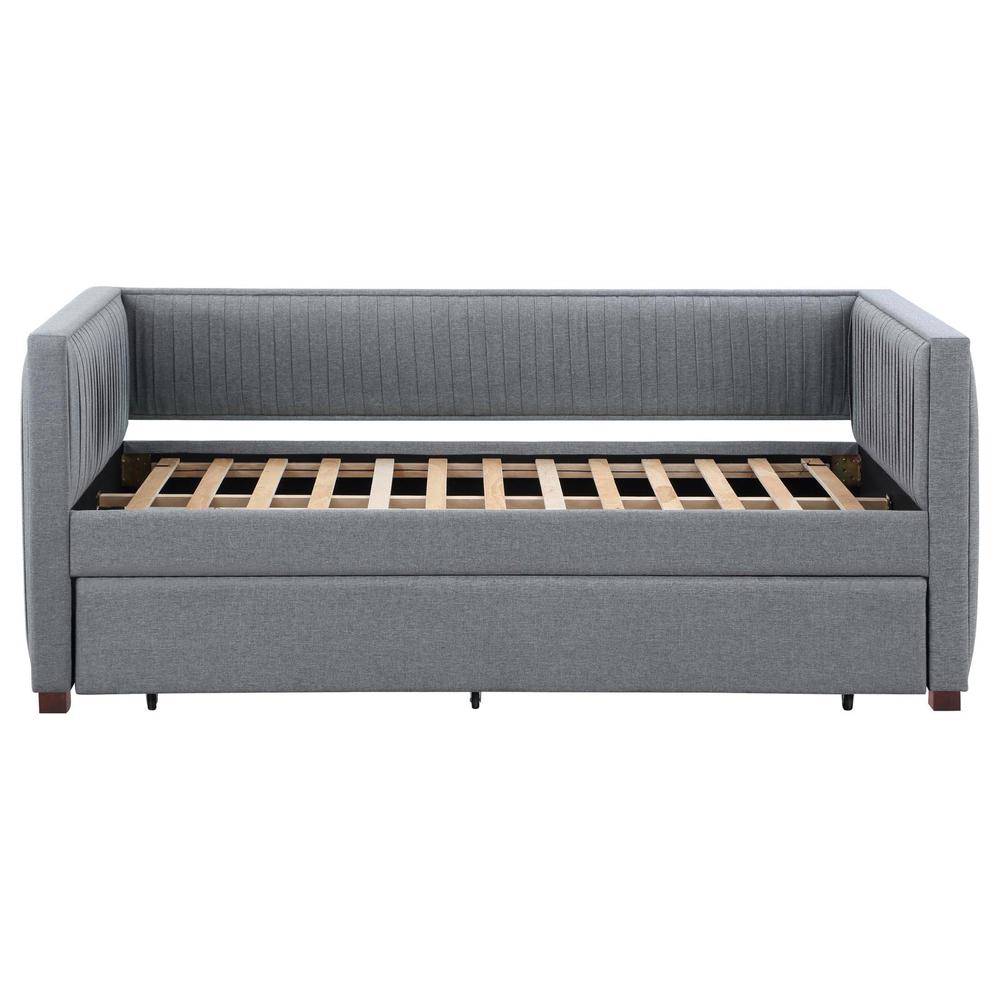 Brodie Upholstered Twin Daybed with Trundle Grey. Picture 4