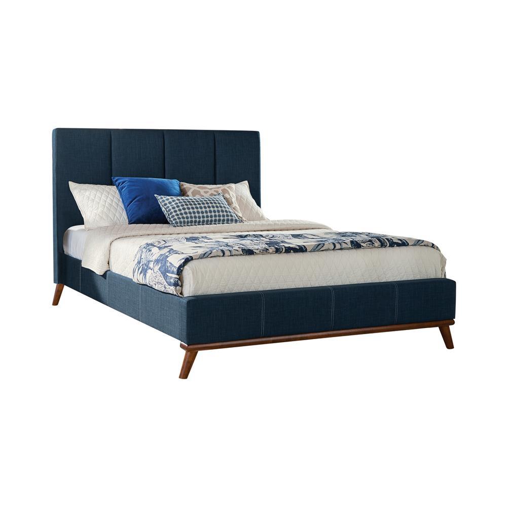 Charity Eastern King Upholstered Bed Blue. Picture 2