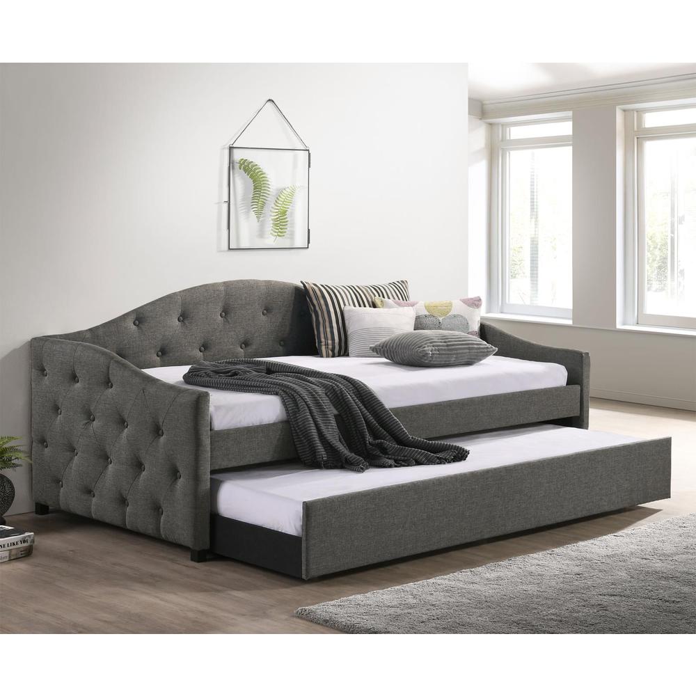 Sadie Upholstered Twin Daybed with Trundle. Picture 1