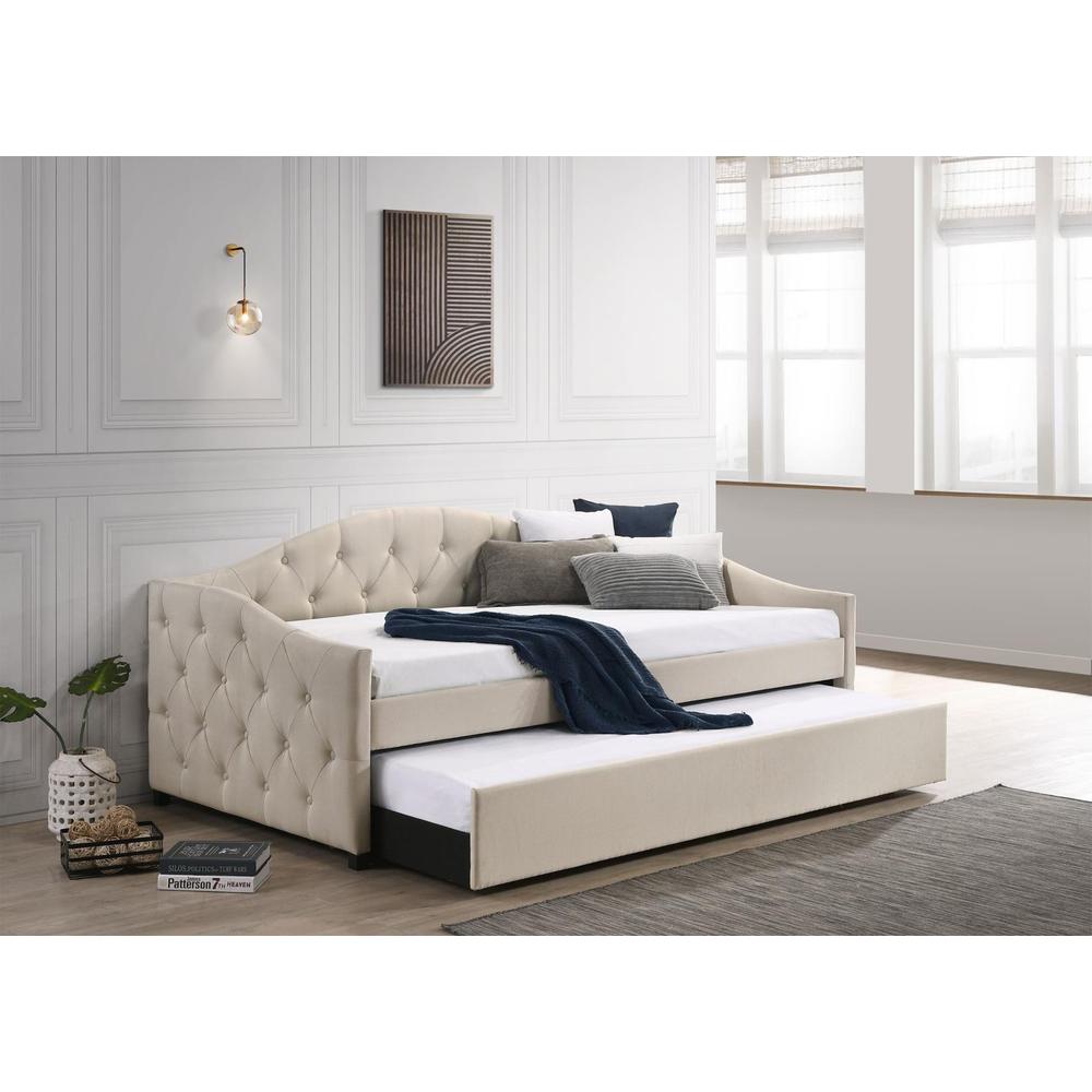 Sadie Upholstered Twin Daybed with Trundle. Picture 1