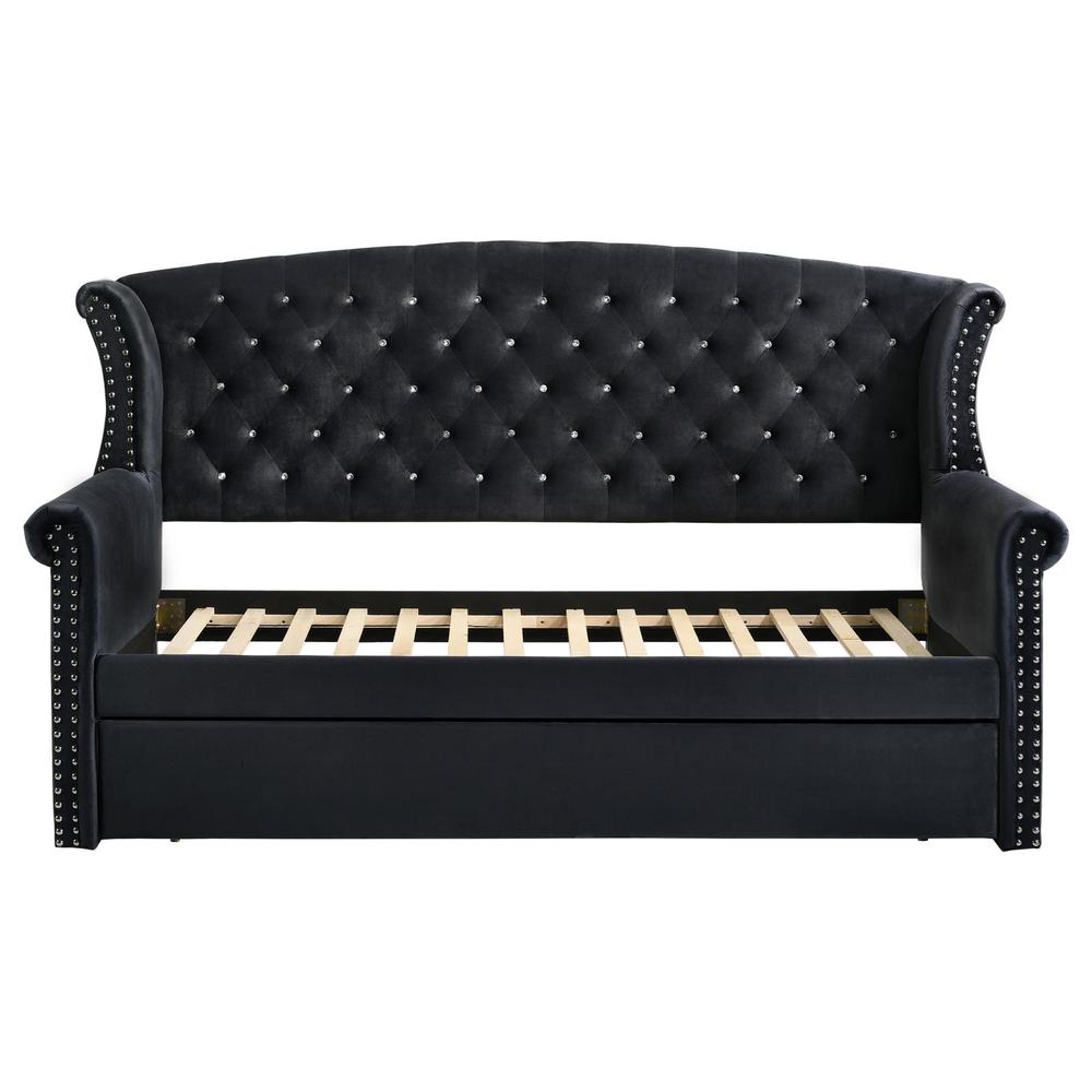 Scarlett Upholstered Tufted Twin Daybed with Trundle. Picture 4