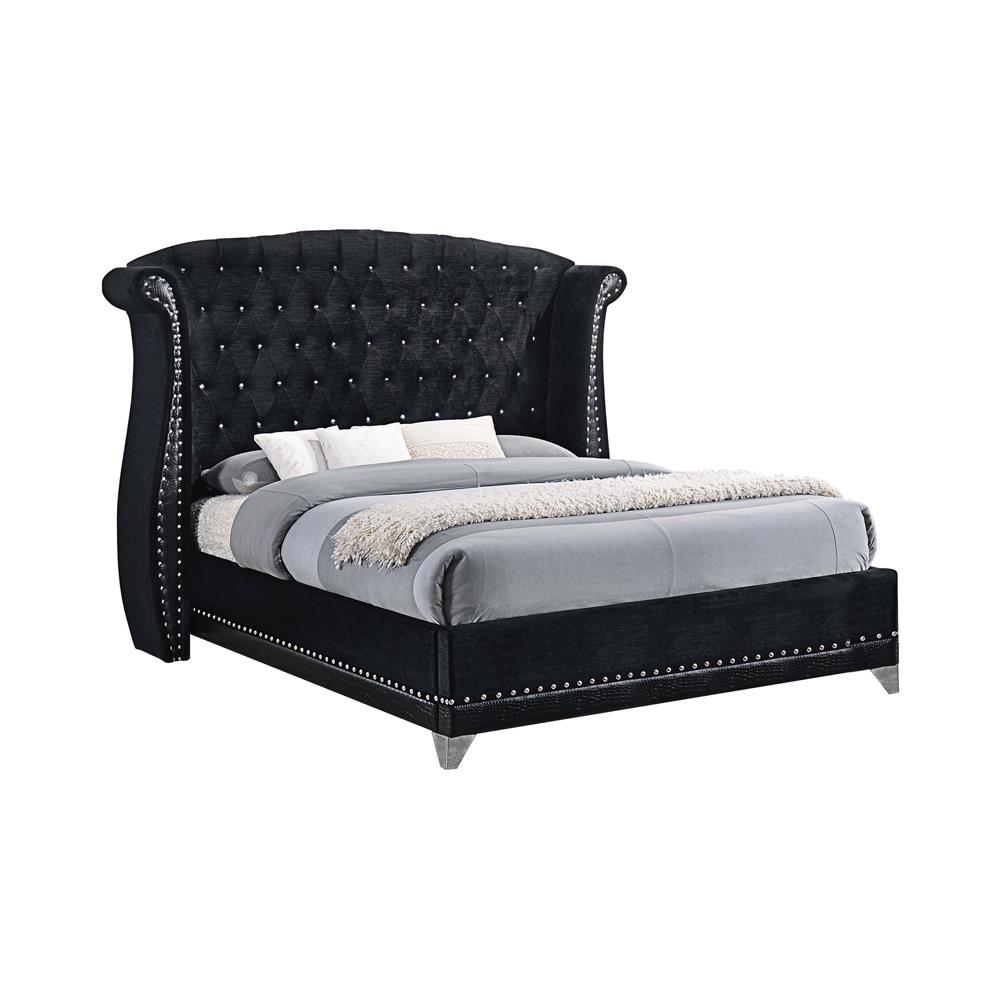 Barzini California King Tufted Upholstered Bed Black. Picture 1