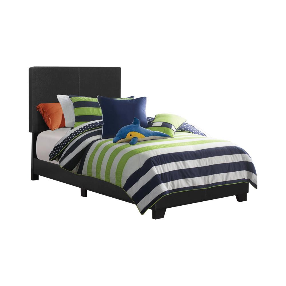 Dorian Upholstered Twin Bed Black. Picture 2