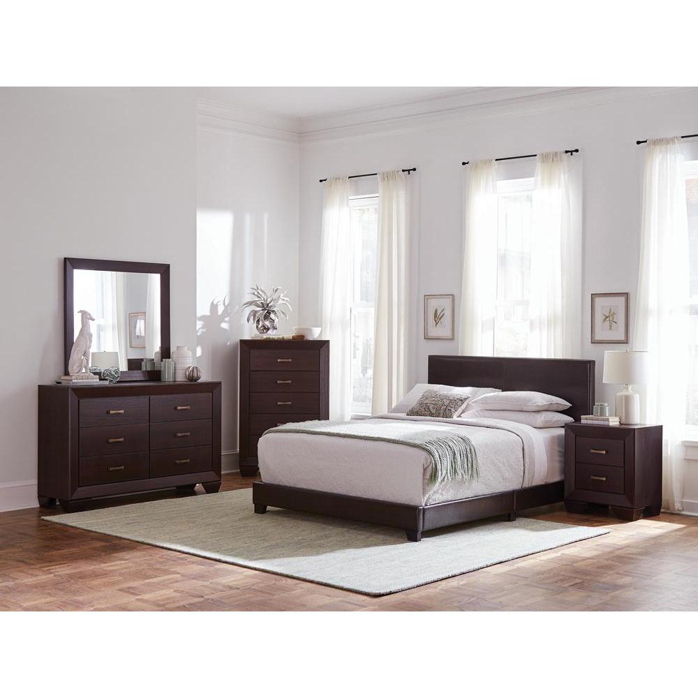 Dorian 5-piece Eastern King Bedroom Set Brown and Dark Cocoa. Picture 2