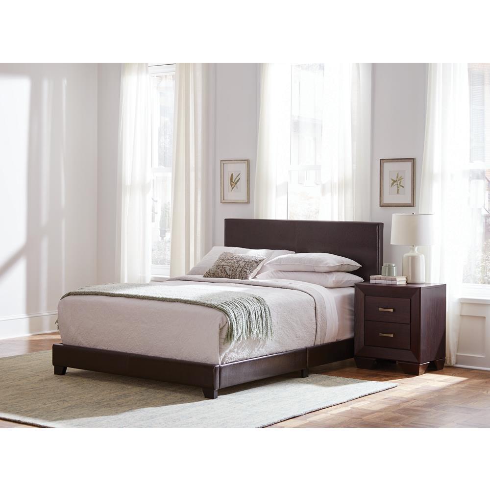 Dorian Upholstered California King Bed Brown. Picture 2