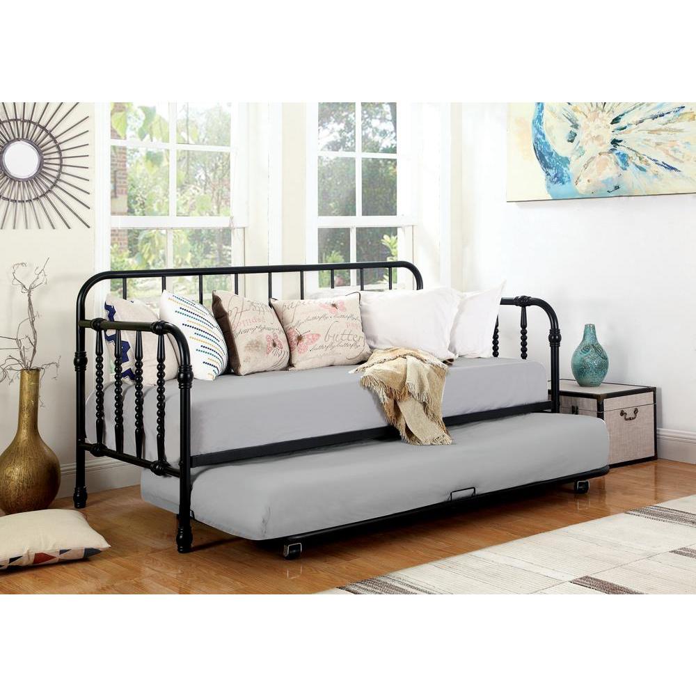 Marina Twin Metal Daybed With Trundle Black. The main picture.
