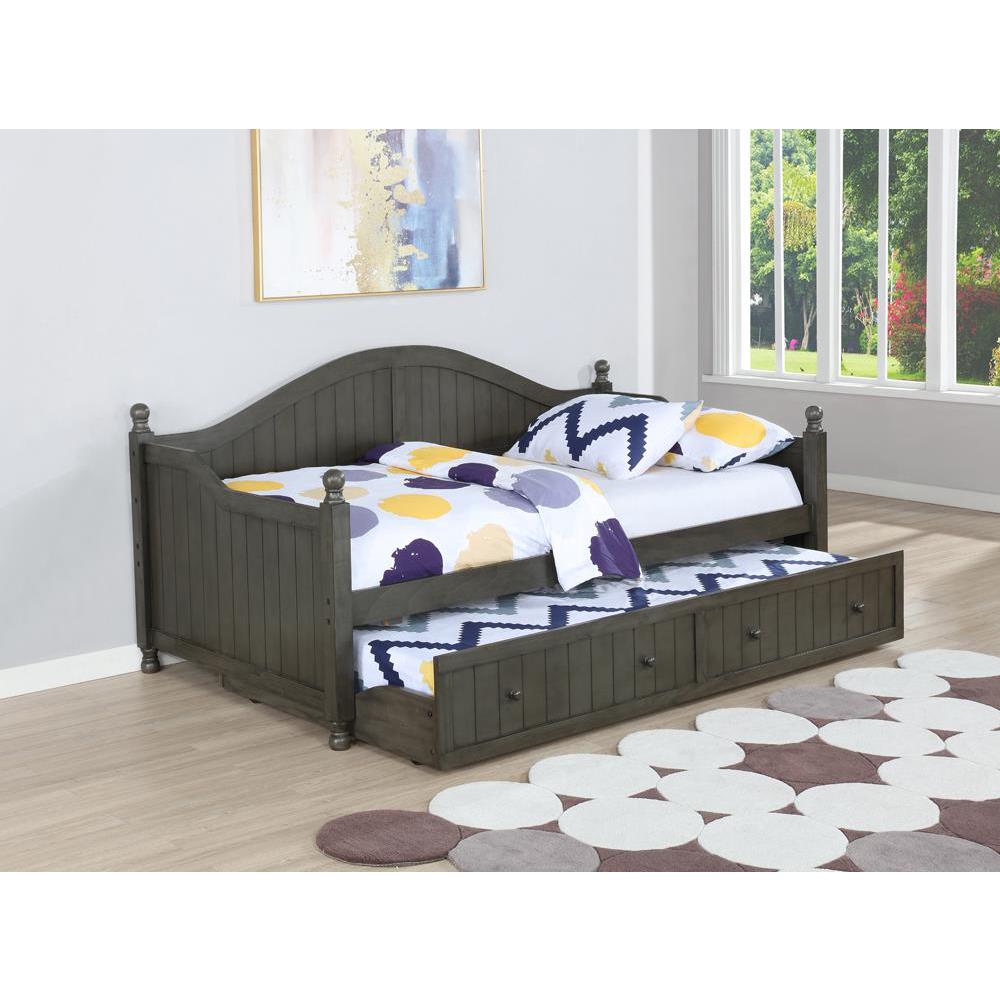 Julie Ann Twin Daybed with Trundle Warm Grey. Picture 1