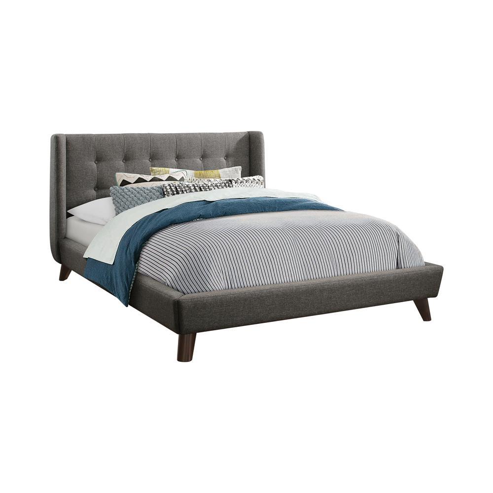 Carrington Button Tufted California King Bed Grey. Picture 2