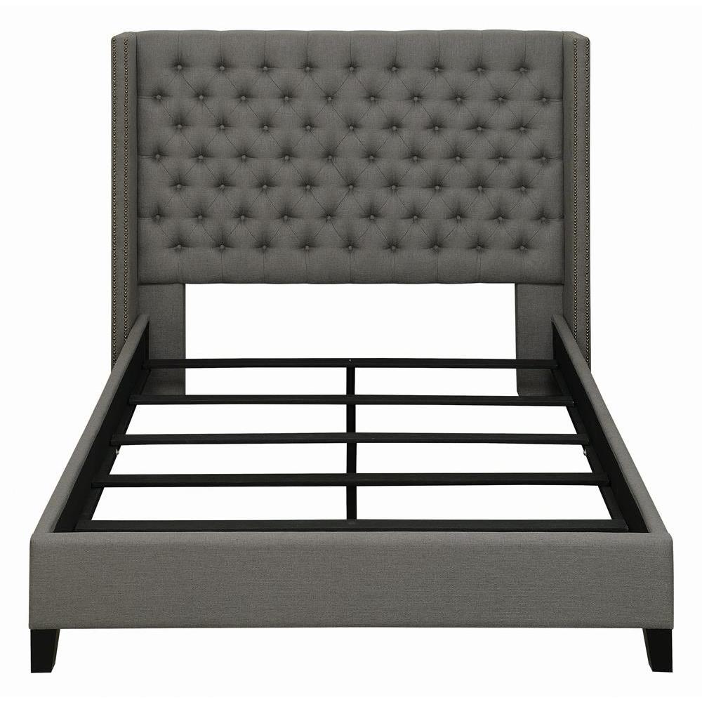 Bancroft Demi-wing Upholstered California King Bed Grey. Picture 5