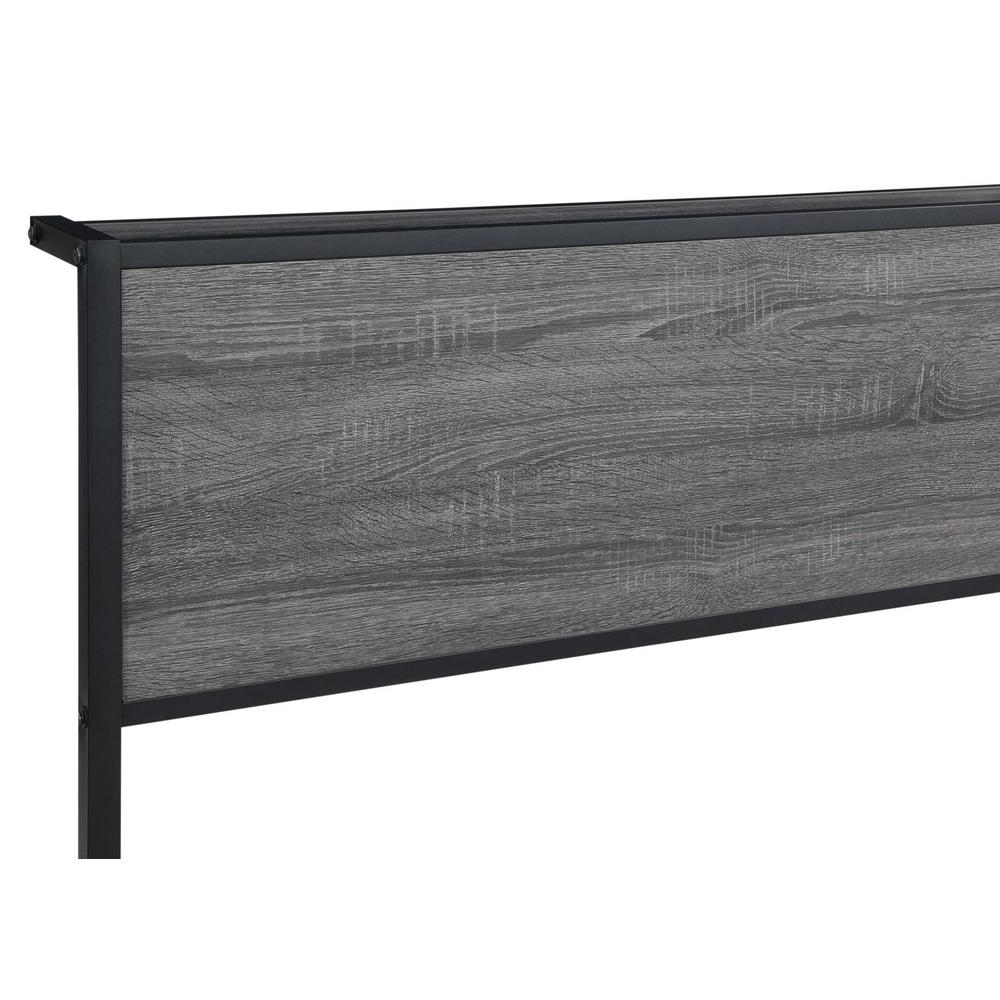 Ricky Queen Platform Bed Grey and Black. Picture 4
