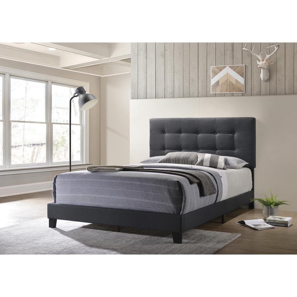 Mapes Tufted Upholstered Eastern King Bed Charcoal. Picture 1
