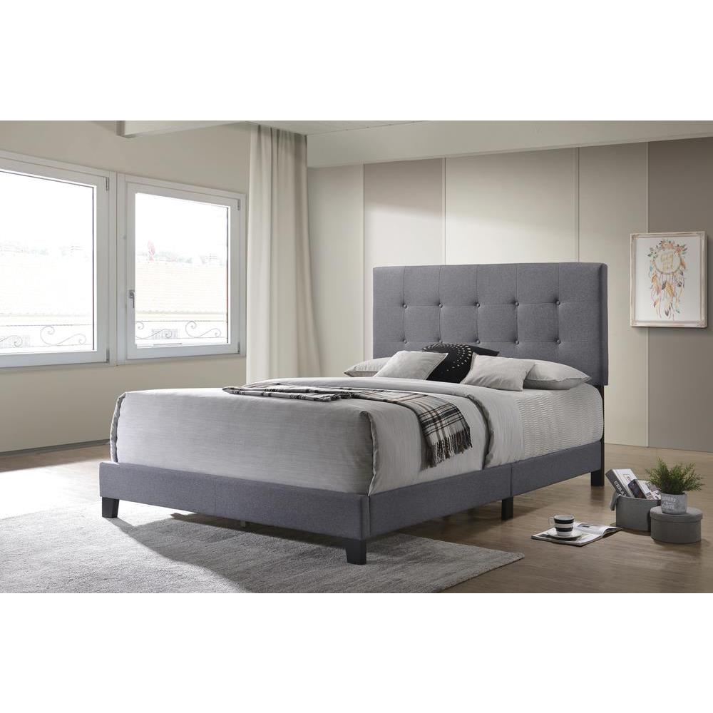 Mapes Tufted Upholstered Full Bed Grey. Picture 1