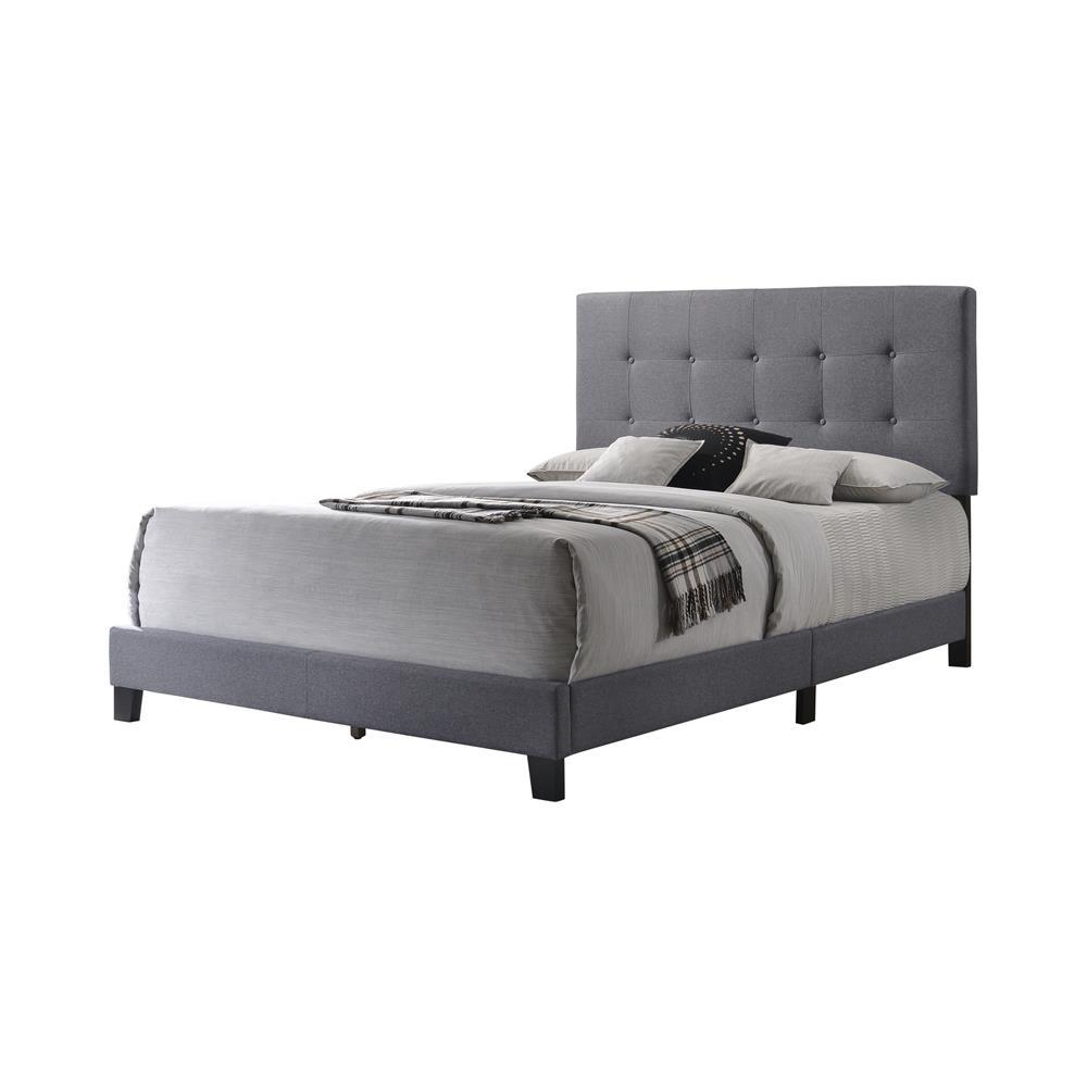 Mapes Tufted Upholstered Queen Bed Grey. Picture 2