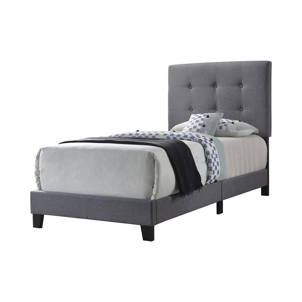 Mapes Tufted Upholstered Twin Bed Grey. Picture 2