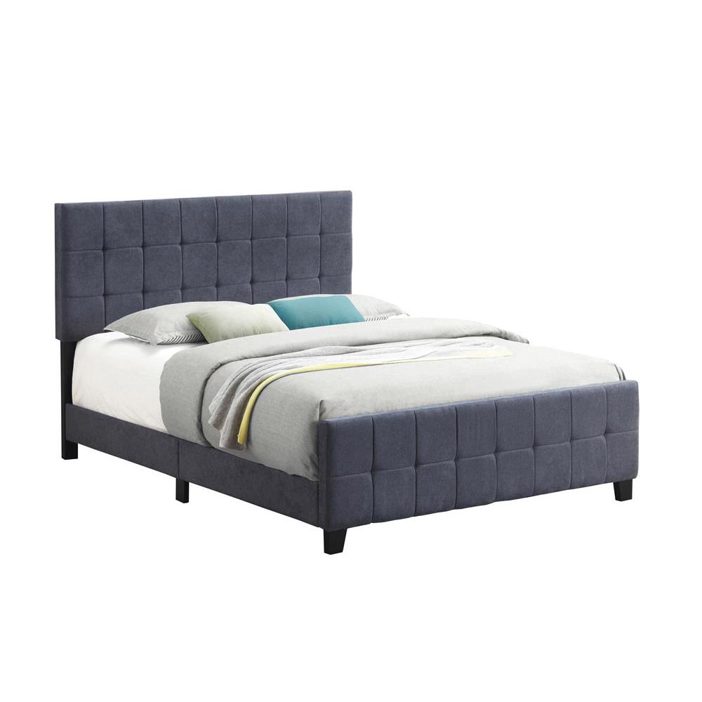 Fairfield Queen Upholstered Panel Bed Dark Grey. Picture 1