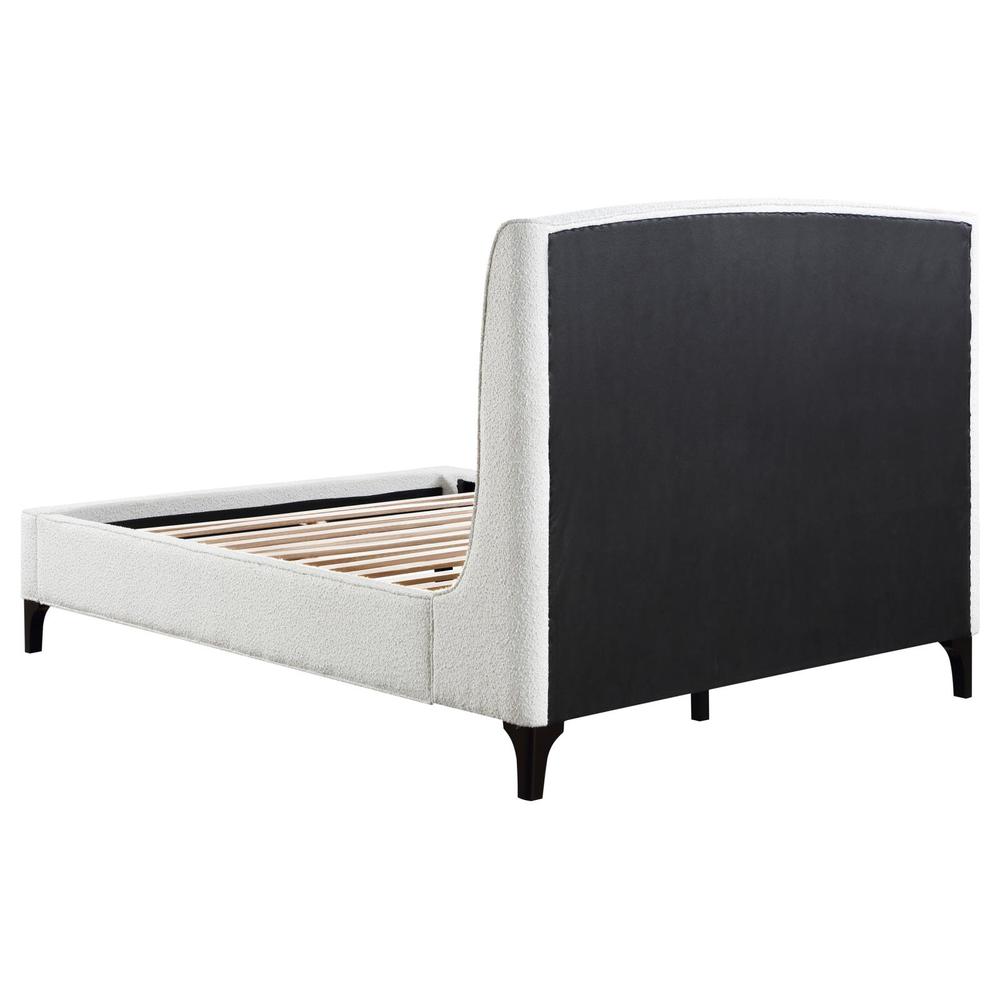 Mosby Upholstered Curved Headboard Queen Platform Bed White. Picture 5