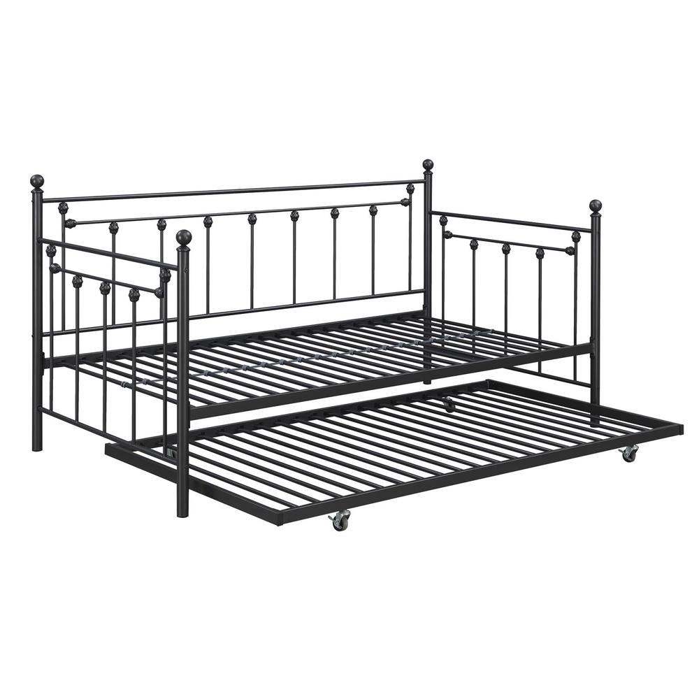 Nocus Spindle Metal Twin Daybed with Trundle. Picture 3