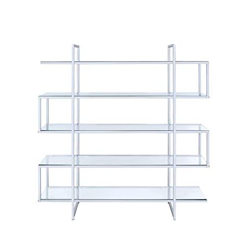 Elmer 5-shelf Bookcase Chrome and Clear. Picture 1