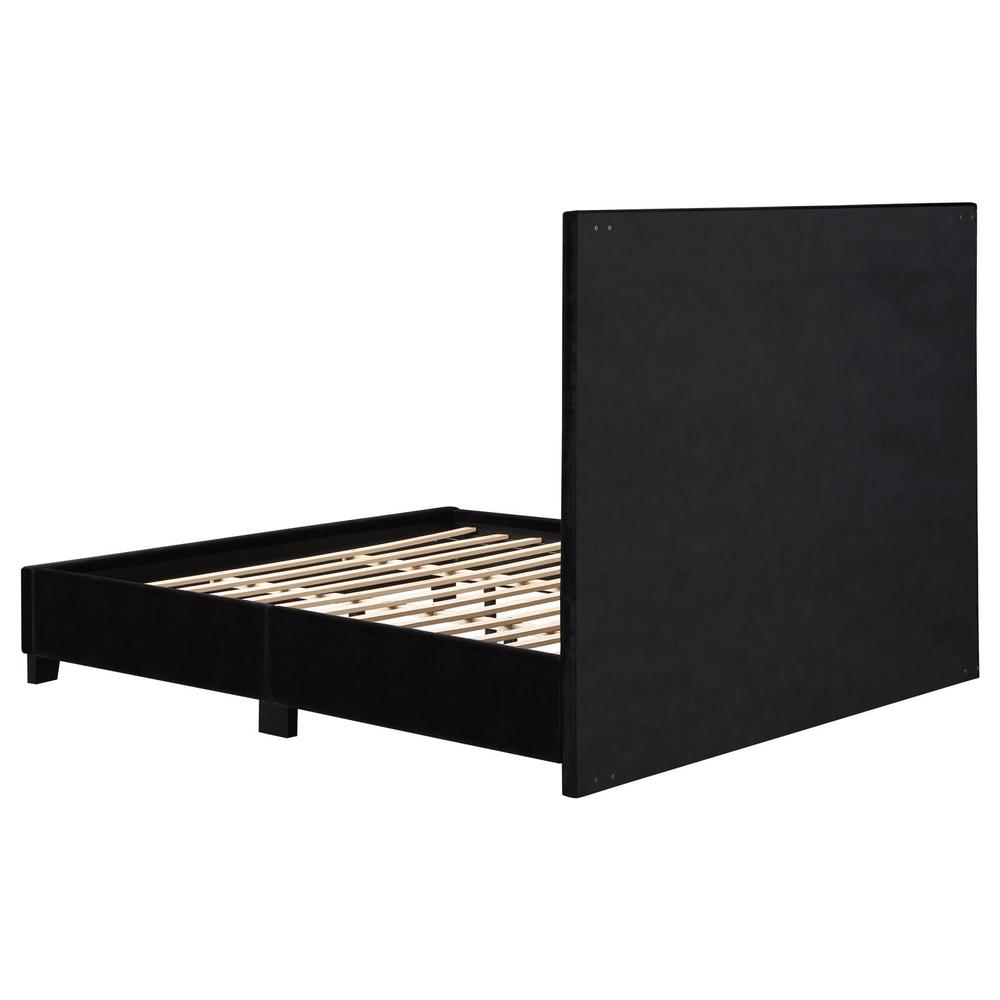 Hailey Upholstered Tufted Platform Queen Bed Black. Picture 4