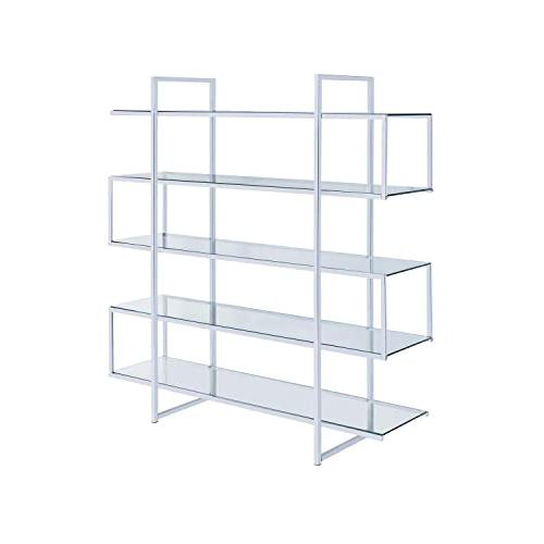 Elmer 5-shelf Bookcase Chrome and Clear. Picture 3