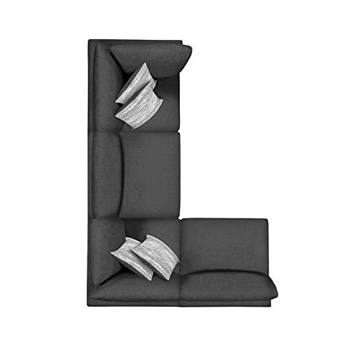 Serene 4-piece Upholstered Modular Sectional Charcoal. Picture 4