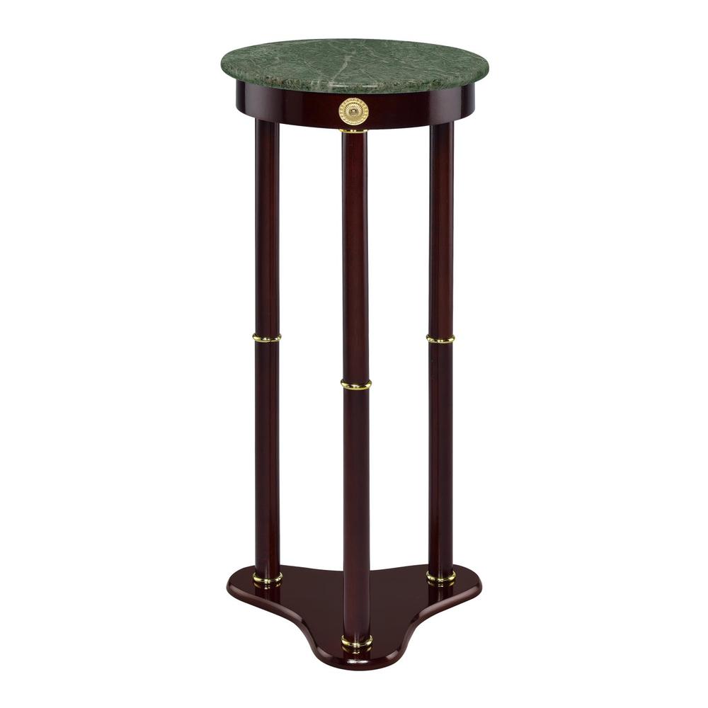 Edie Round Marble Top Accent Table Merlot. Picture 1