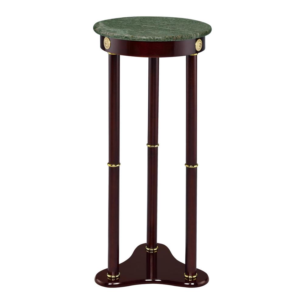 Edie Round Marble Top Accent Table Merlot. Picture 3