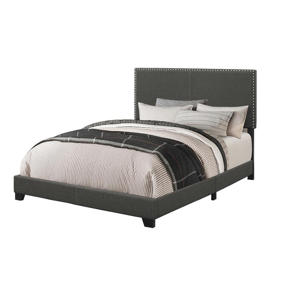 Boyd Full Upholstered Bed with Nailhead Trim Charcoal. Picture 2