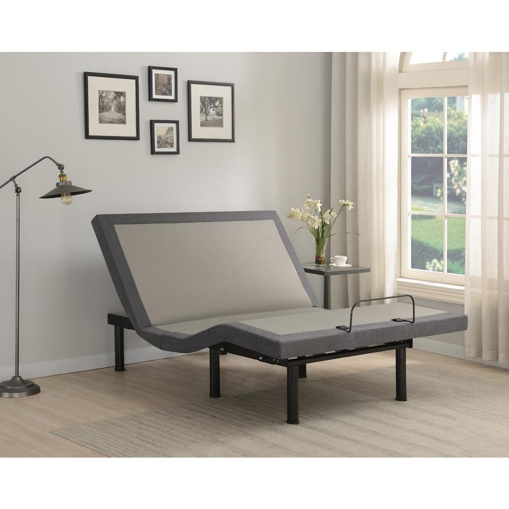 Clara Twin XL Adjustable Bed Base Grey and Black. Picture 1