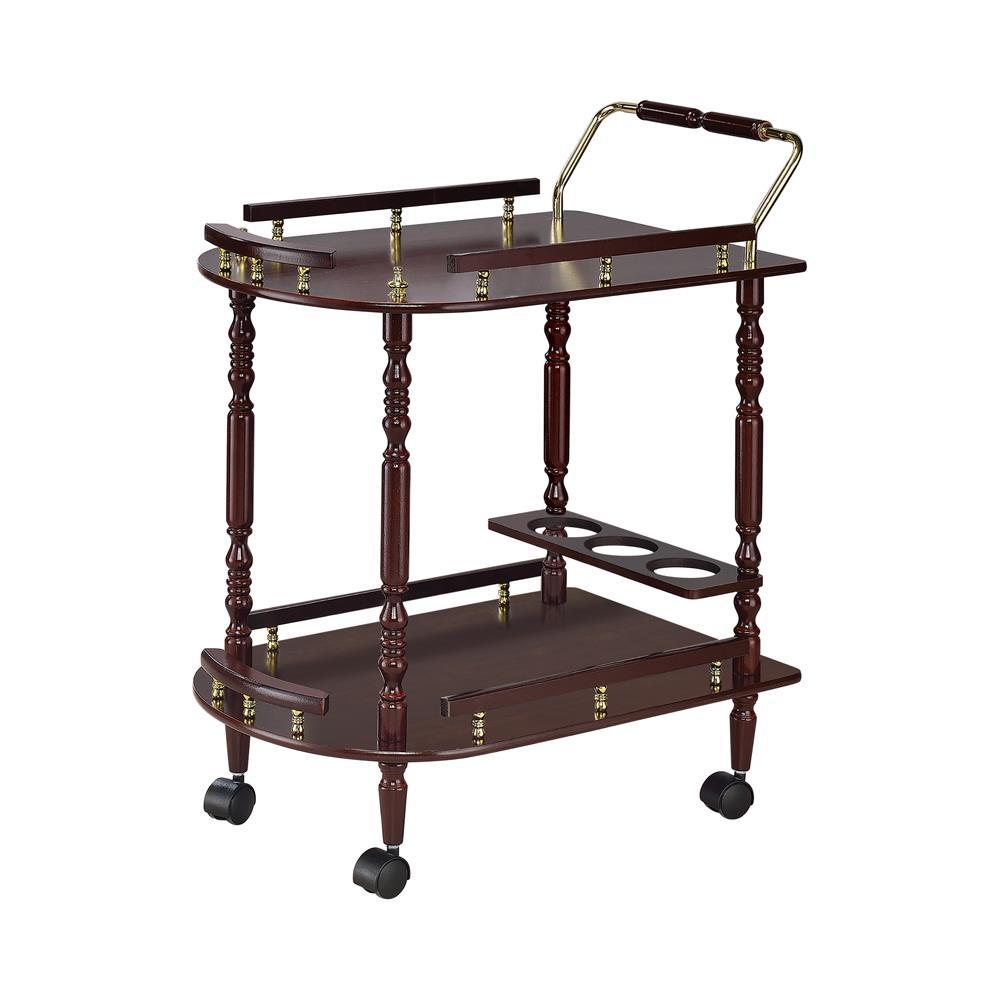 Palmer 2-tier Serving Cart Merlot and Brass. Picture 4