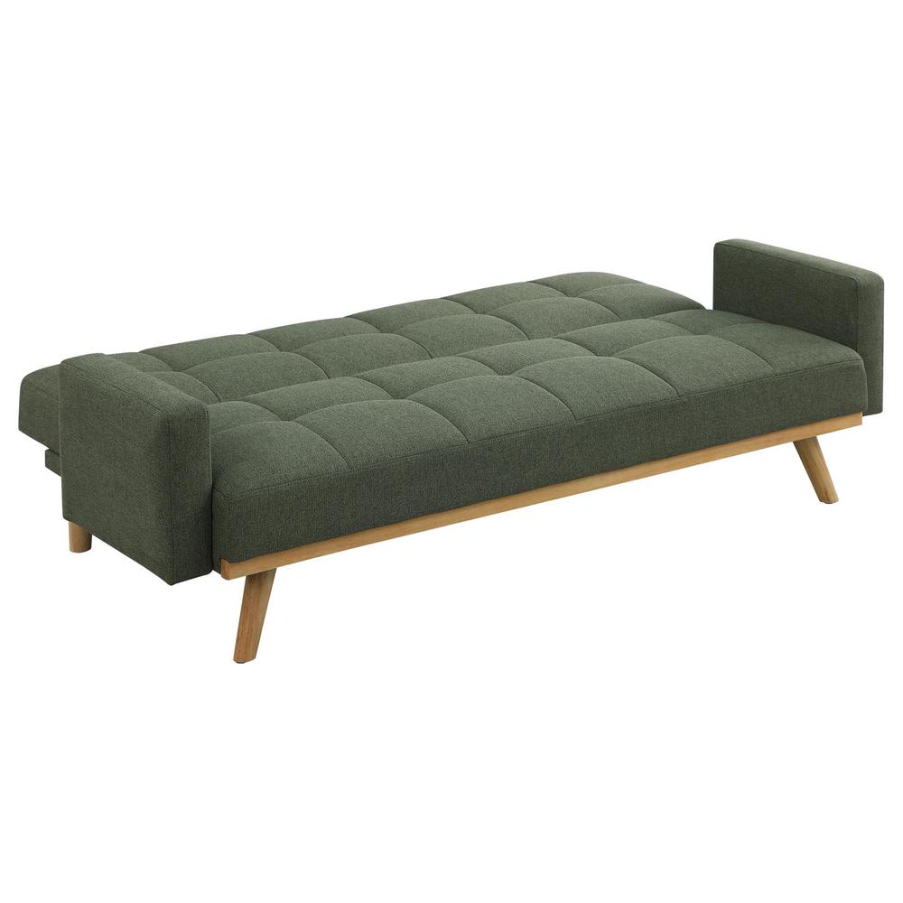 Kourtney Upholstered Track Arms Covertible Sofa Bed Sage Green. Picture 3
