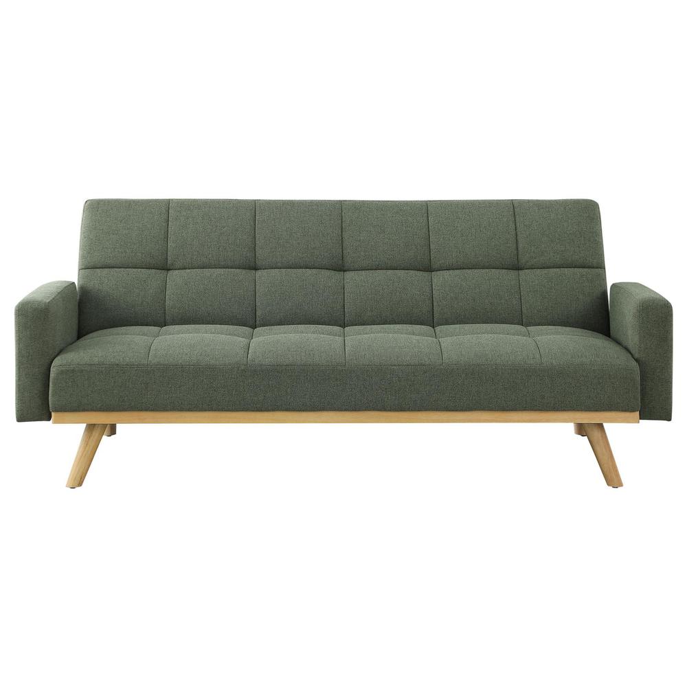 Kourtney Upholstered Track Arms Covertible Sofa Bed Sage Green. Picture 4