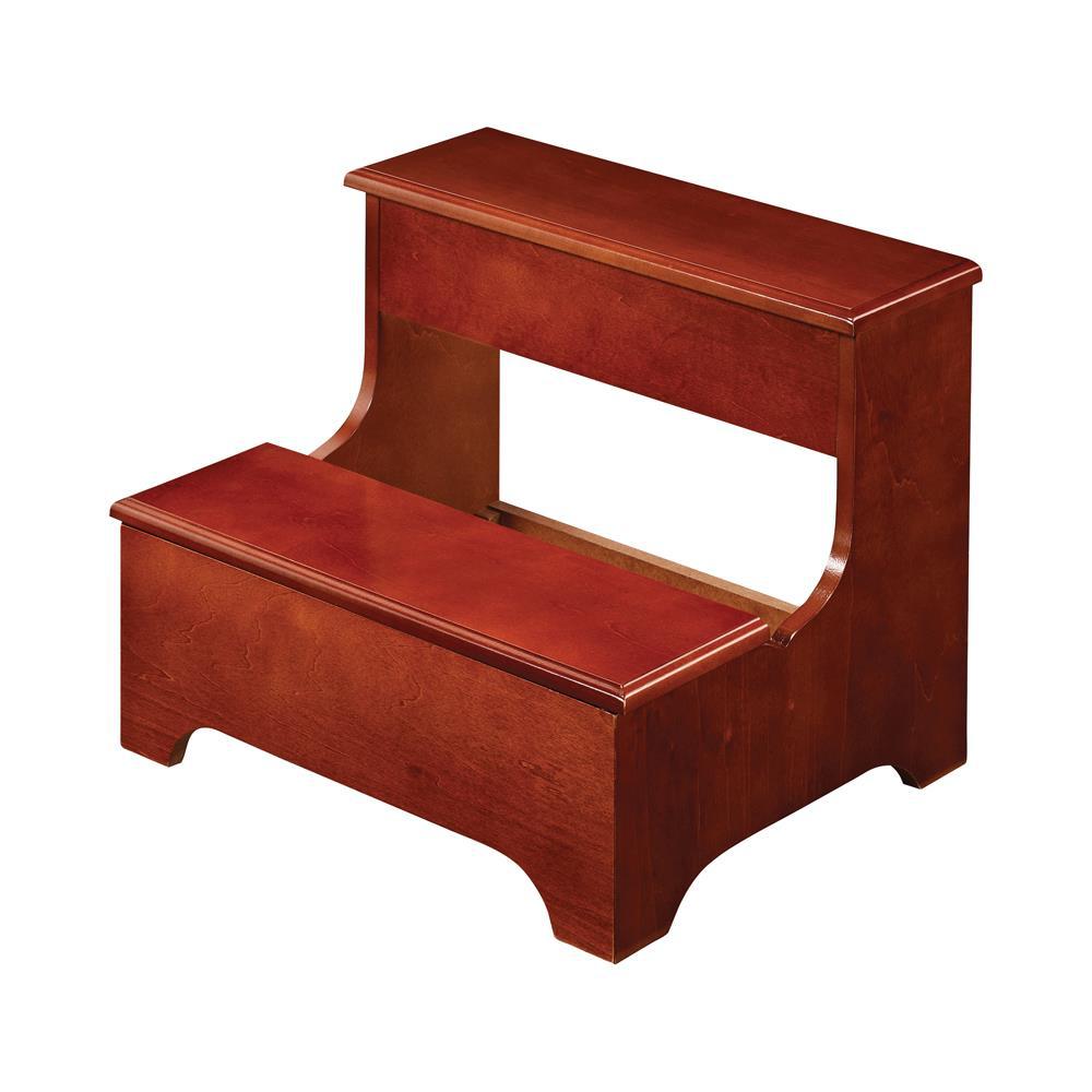 Luke 2-Tier Step Stool With Hidden Storage Warm Brown. The main picture.