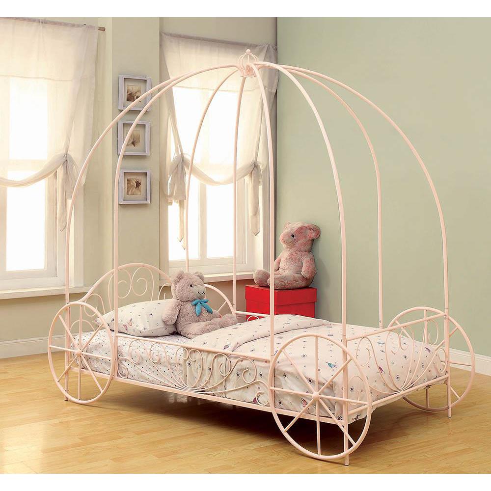 Massi Twin Canopy Bed Powder Pink. Picture 1