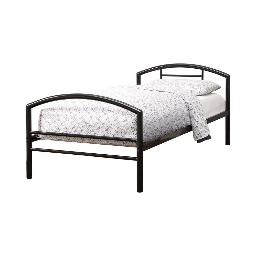 Baines Twin Metal Bed with Arched Headboard Black. Picture 2