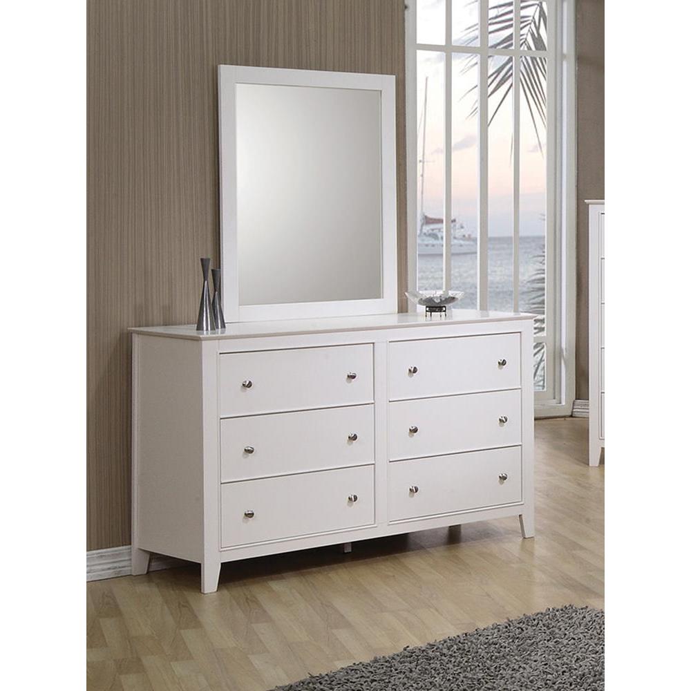Selena Rectangular Dresser Mirror Buttermilk. Picture 3