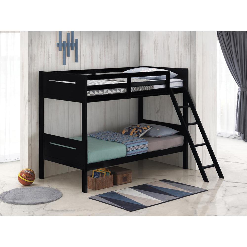 Littleton Twin Over Twin Bunk Bed Black. Picture 5