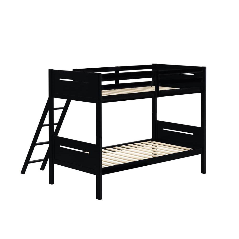 Littleton Twin Over Twin Bunk Bed Black. Picture 3