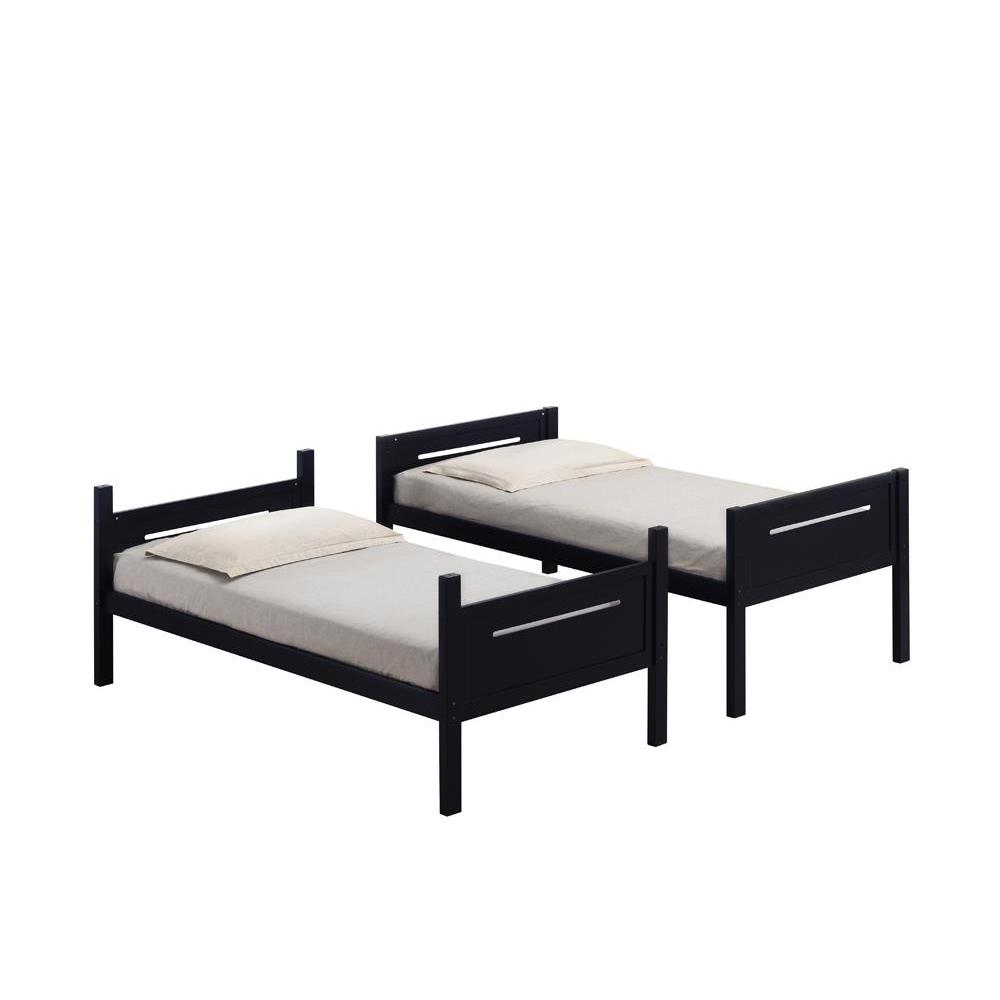 Littleton Twin Over Twin Bunk Bed Black. Picture 4