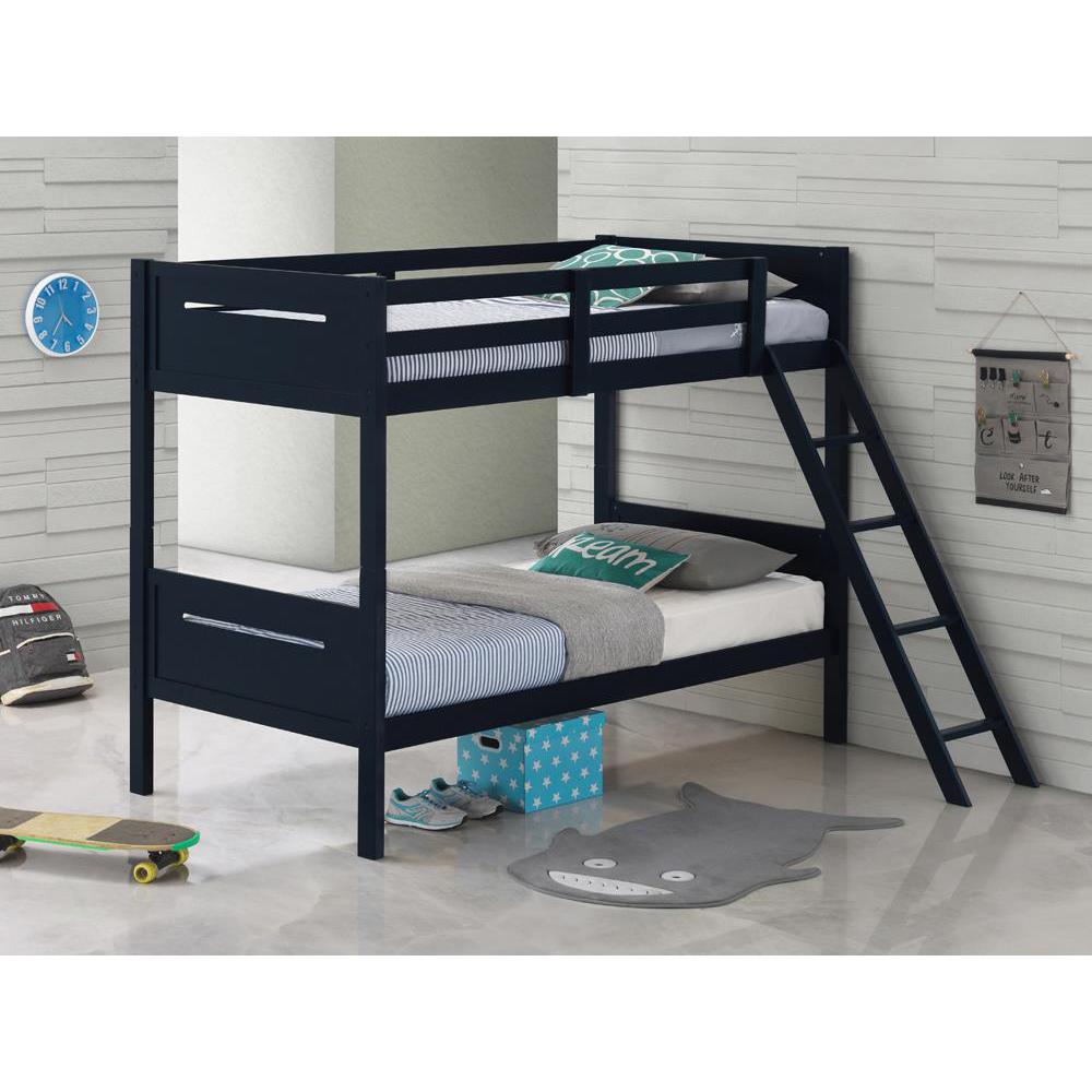 Littleton Twin Over Twin Bunk Bed Blue. Picture 5